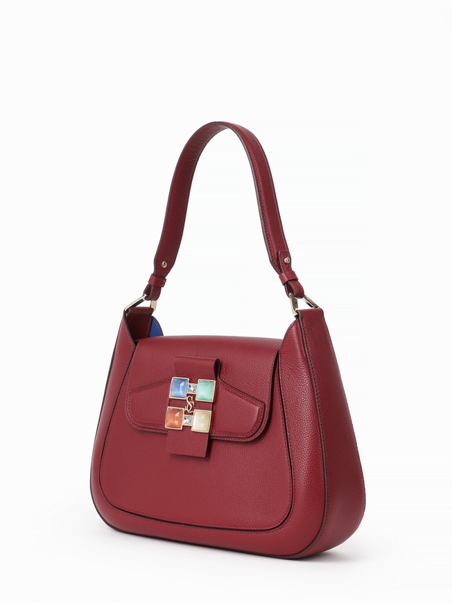 Женская сумка-трапеция из премиальной зернистой кожи