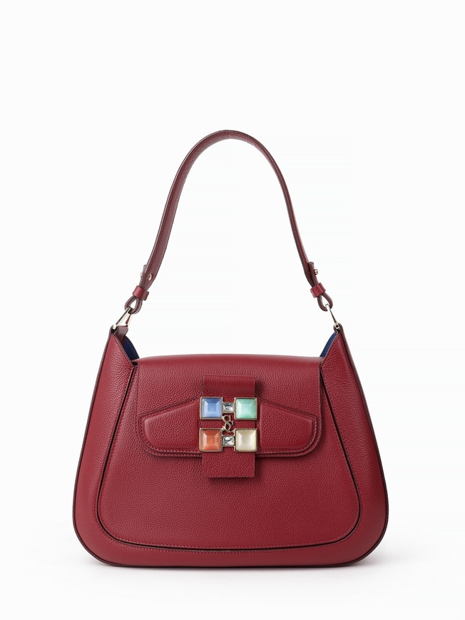 Женская сумка-трапеция из премиальной зернистой кожи