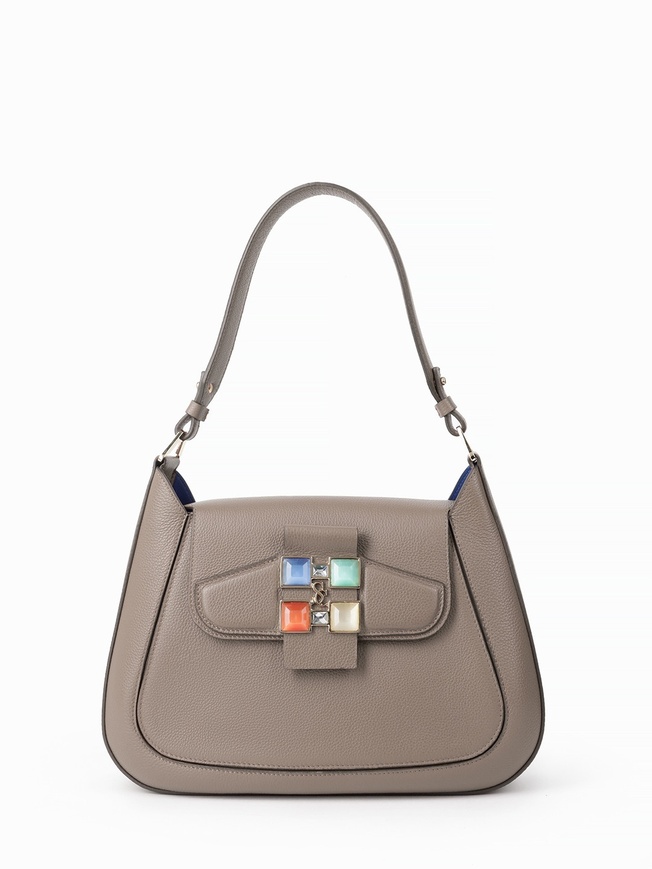 Женская сумка-трапеция из премиальной зернистой кожи