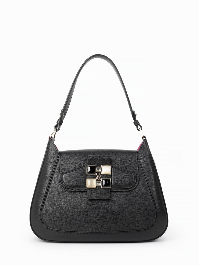 Женская сумка-трапеция из премиальной зернистой кожи