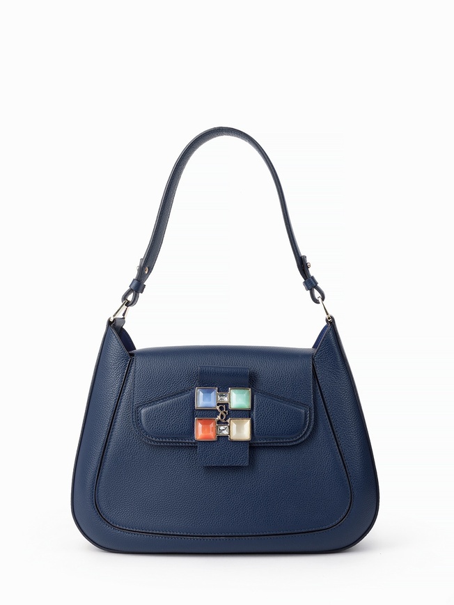 Женская сумка-трапеция из премиальной зернистой кожи