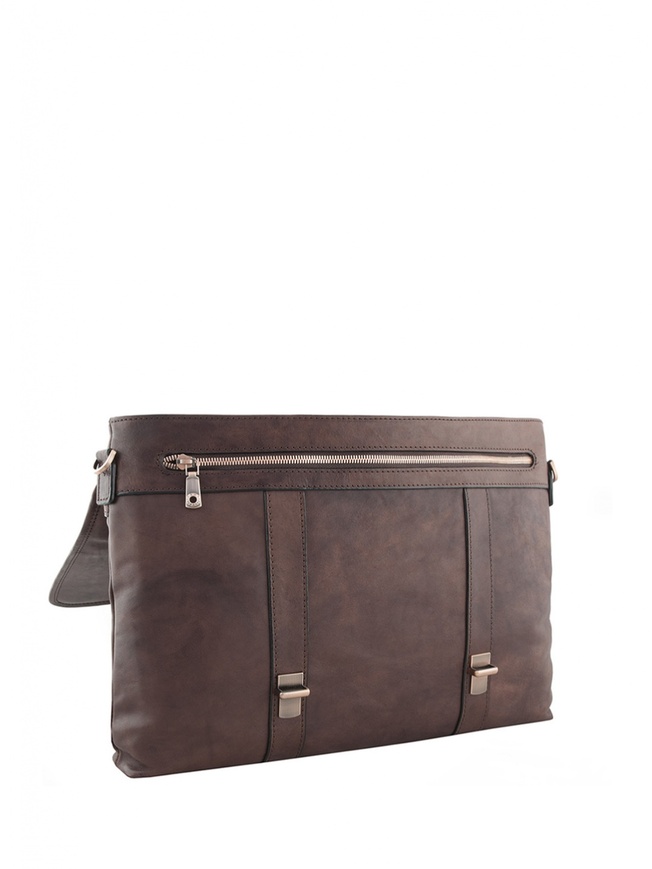 Мужской портфель из винтажной коричневой кожи 