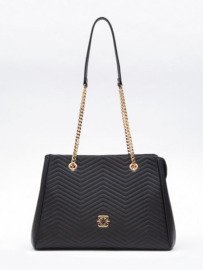 Женская сумка-тоут из мягкой стеганой кожи с ручками на цепочках