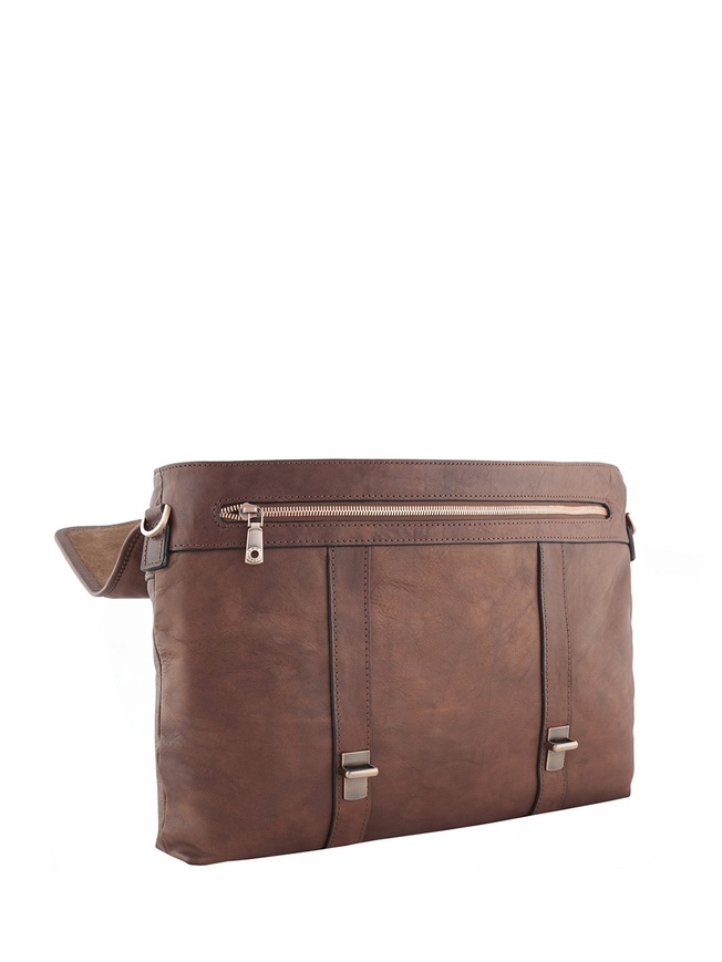 Мужской портфель из винтажной коричневой кожи 