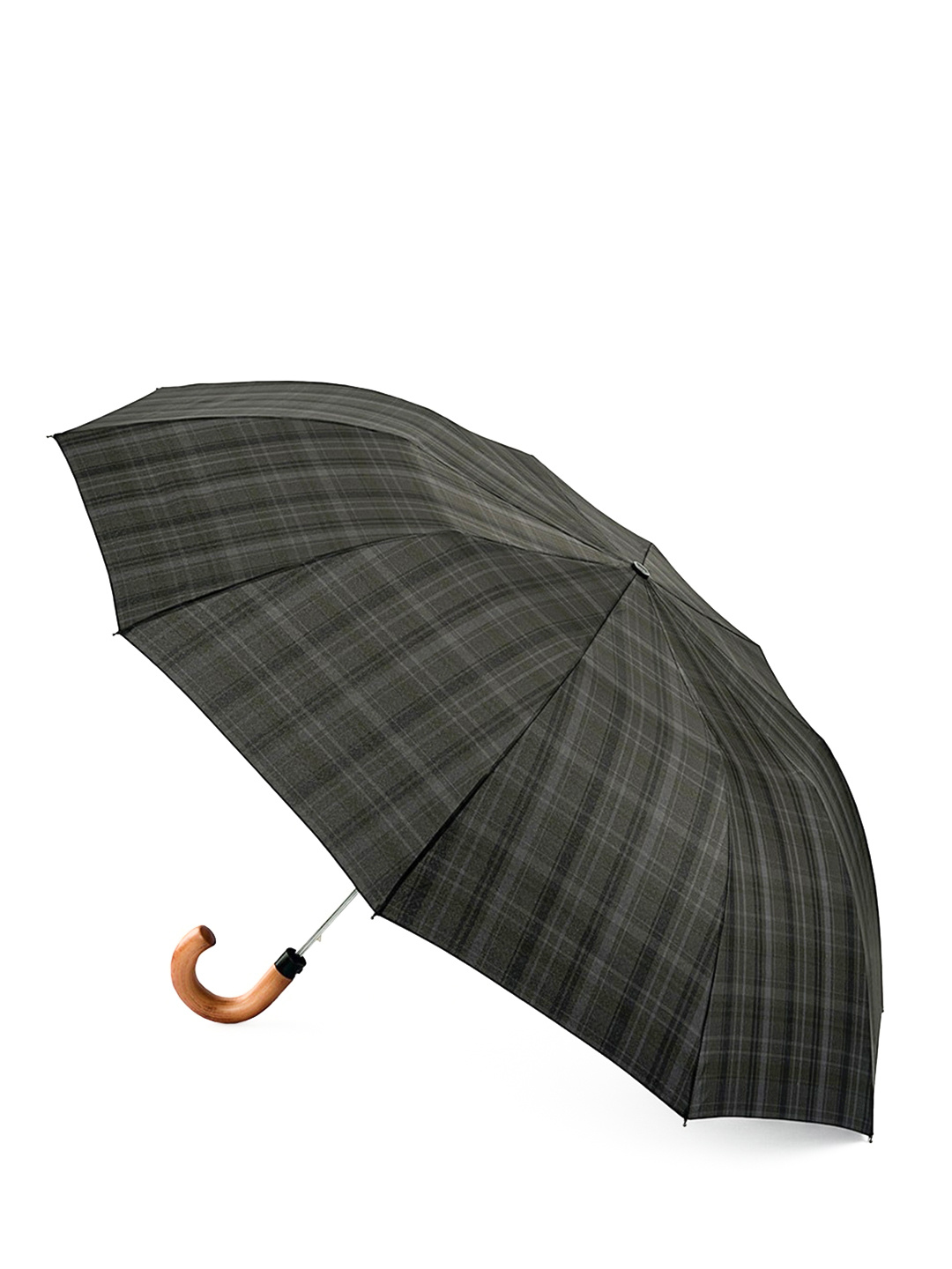 Фото Классический мужской зонт-полуавтомат серая клетка 