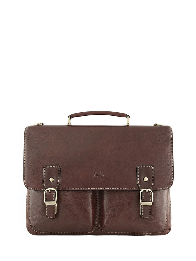 Портфель на двух замках из гладкой кожи коллекции Italico-Tuscania
