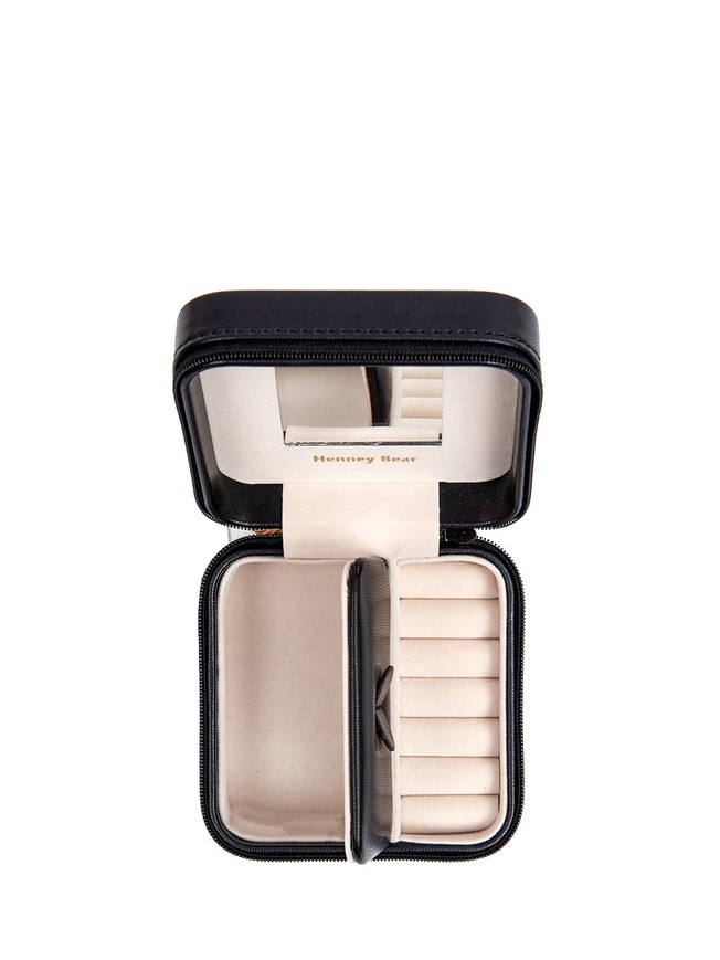 Женская шкатулка для драгоценностей из мягкой эко-кожи и гобелена