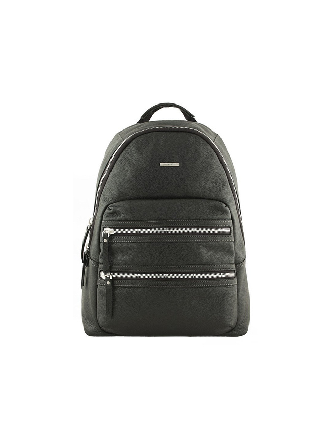 Мужской городской рюкзак из натуральной кожи черного цвета