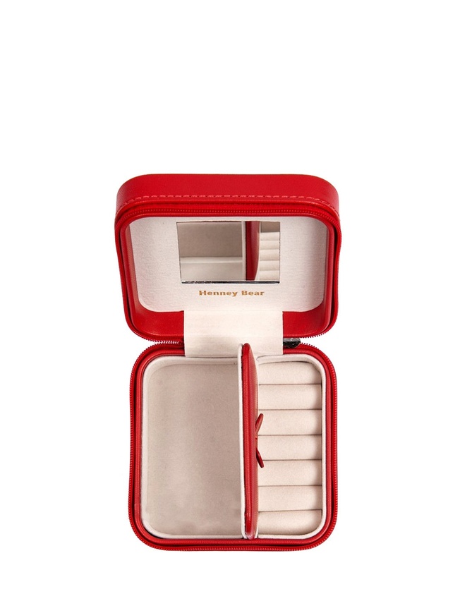 Женская шкатулка для драгоценностей из мягкой эко-кожи и гобелена