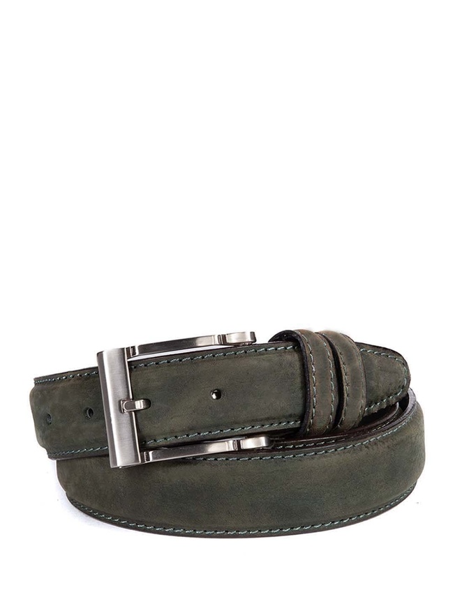 Мужской ремень на пояс из плотного нубука цвета 