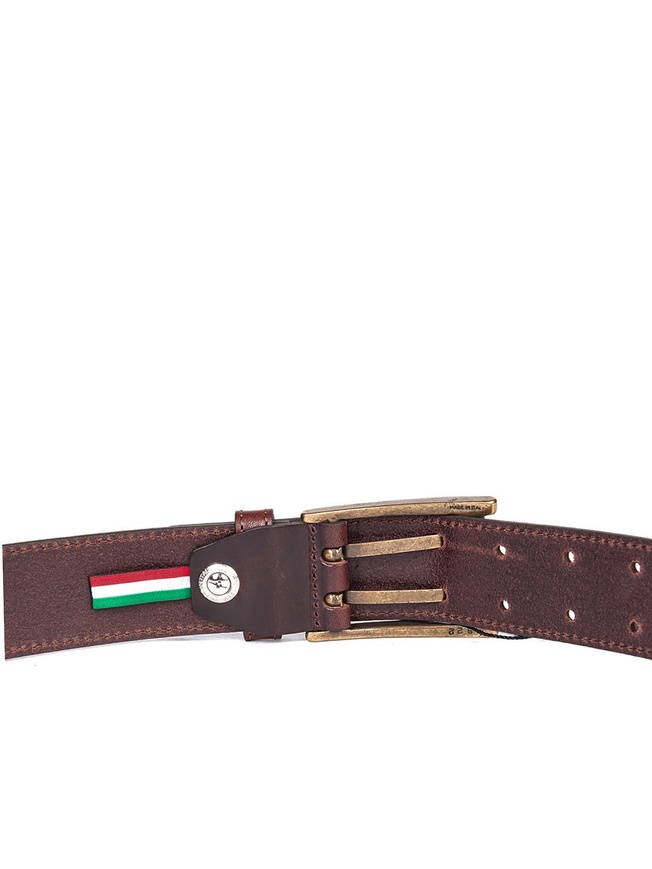 Мужской ремень для джинс из плотной глянцевой кожи с пряжкой в винтажном стиле