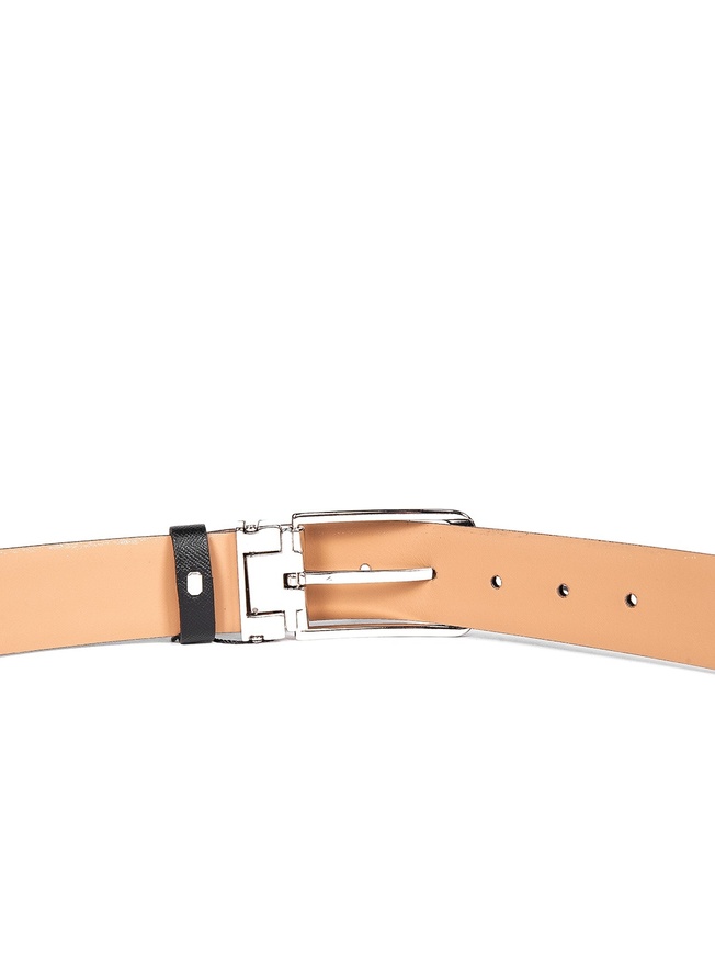 Мужской ремень на пояс из натуральной сафьяновой кожи с хромированной пряжкой