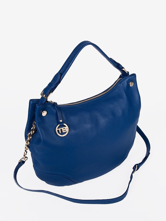 Женская сумка-хобо из мягкой зернистой кожи с ремнем на золотистой цепочке