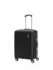 Средний чемодан на колесах из рифленого ABS пластика черного цвета