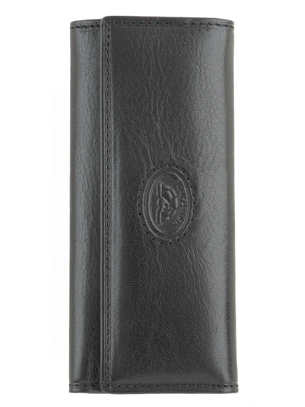 Фото Черная кожаная ключница с карабинами на шесть ключей Ключницы