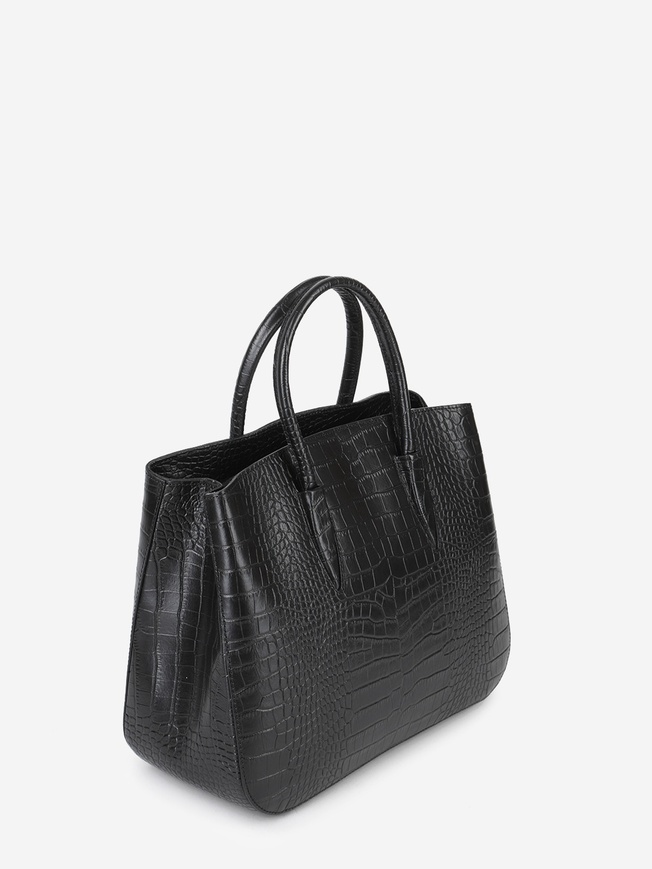 Элегантная женская сумка-тоут из плотной кожи с тиснением под крокодила