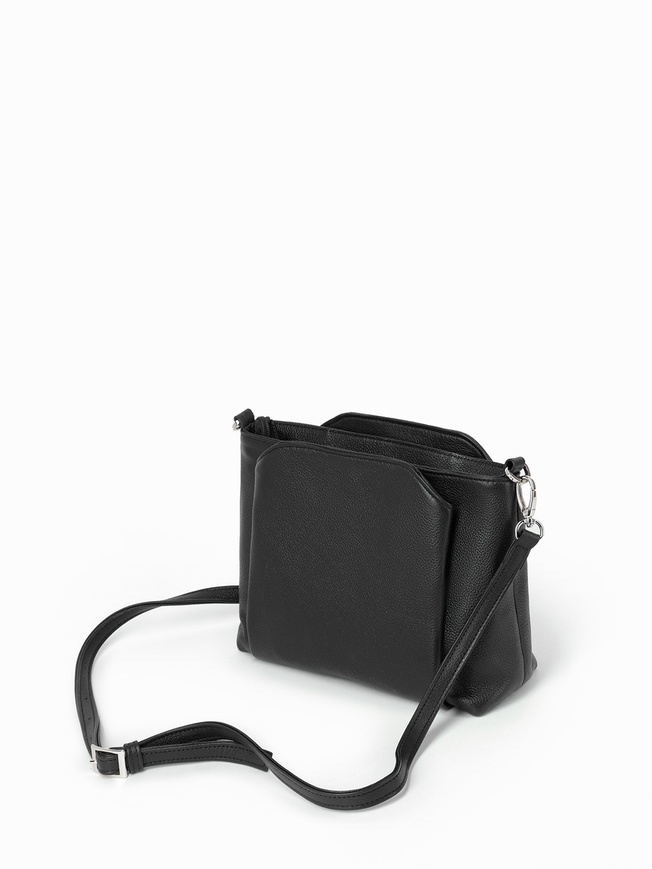 Сумочка кросс-боди из зернистой кожи черного цвета