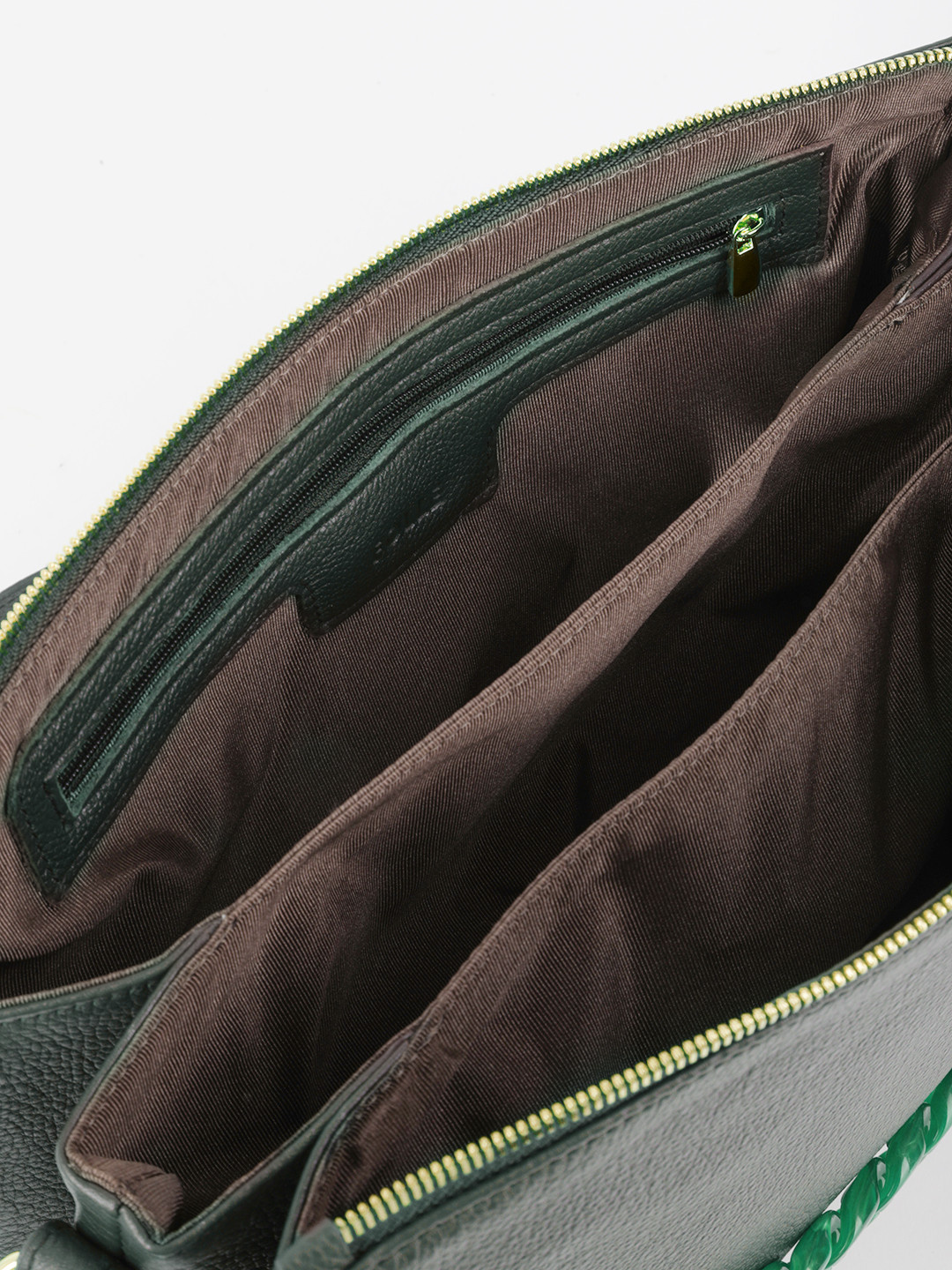 Фото Женская сумка клатч из зернистой кожи ментолового цвета Сумки кросс-боди