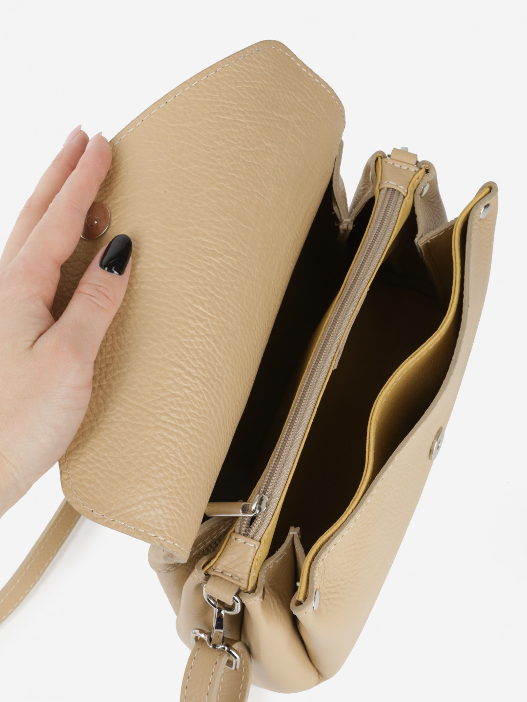 Фото Женская сумка-конверт из мягкой зернистой кожи с клапаном на магните Сумки кросс-боди