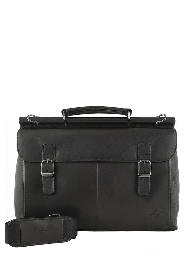 Портфель на двух замках из гладкой кожи коллекции 