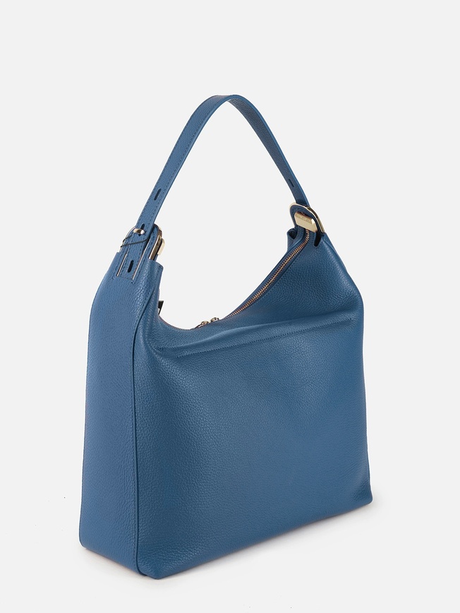 Классическая женская сумка-хобо из плотной зернистой кожи