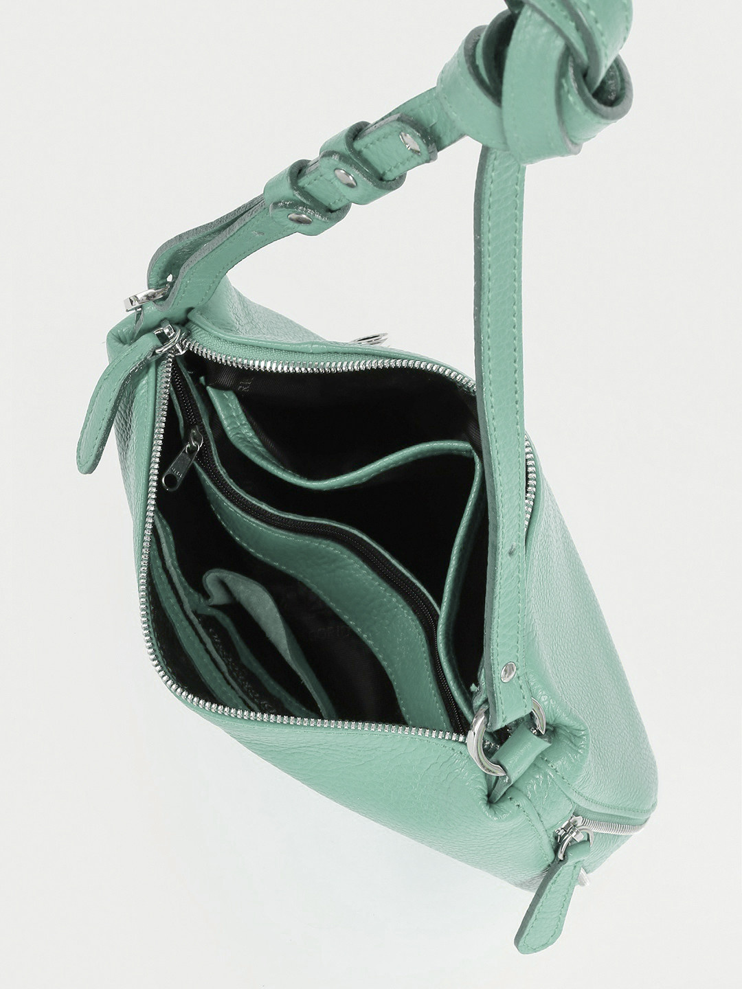 Фото Женская сумочка на плечо из мягкой кожи с боковой молнией-расширителем Сумки кросс-боди
