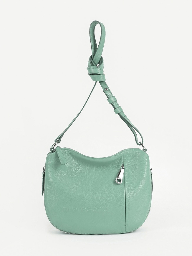 Женская сумочка на плечо из мягкой кожи с боковой молнией-расширителем