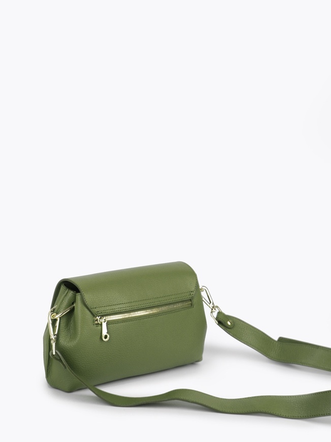 Женская сумка-багет из мягкой мелкозернистой кожи