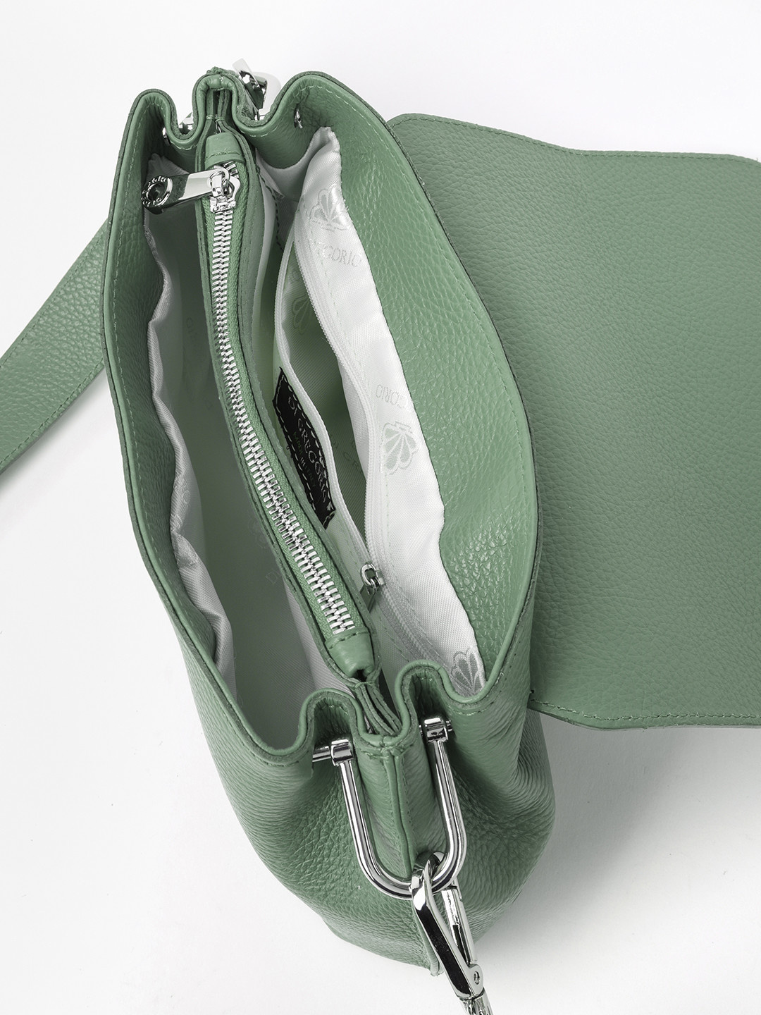 Фото Женская сумка-багет из мягкой мелкозернистой кожи с широким ремнем Сумки кросс-боди
