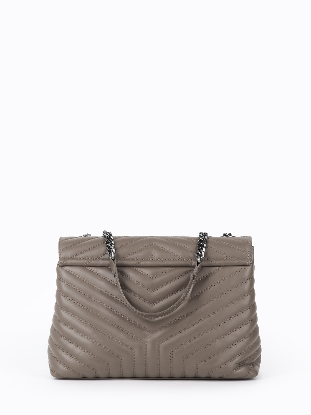 Фото Женская сумка-флэп из стеганой кожи с ручками на цепочках Классические сумки