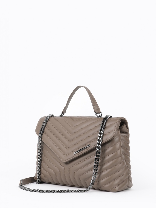 Женская сумка-флэп из стеганой кожи с ручками на цепочках