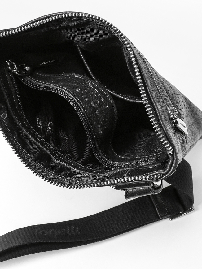 Сумка планшет из натуральной зернистой кожи черного цвета