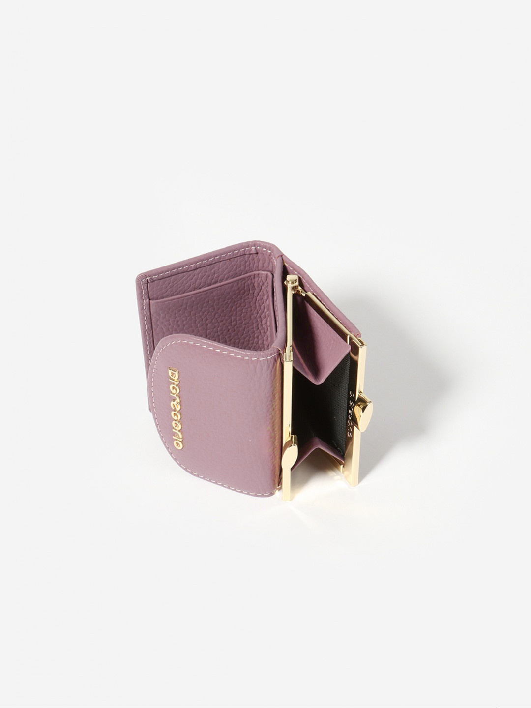 Фото Маленький женский кошелек из мягкой кожи с золотистым фермуаром Кошельки