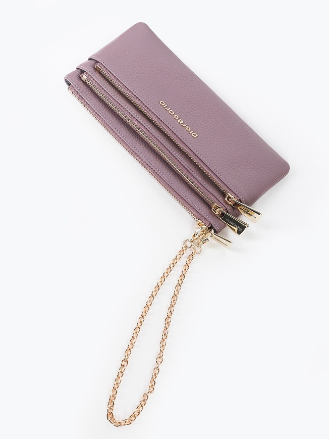 Женский кошелек-клатч из мягкой кожи с золотистой цепочкой-браслетом