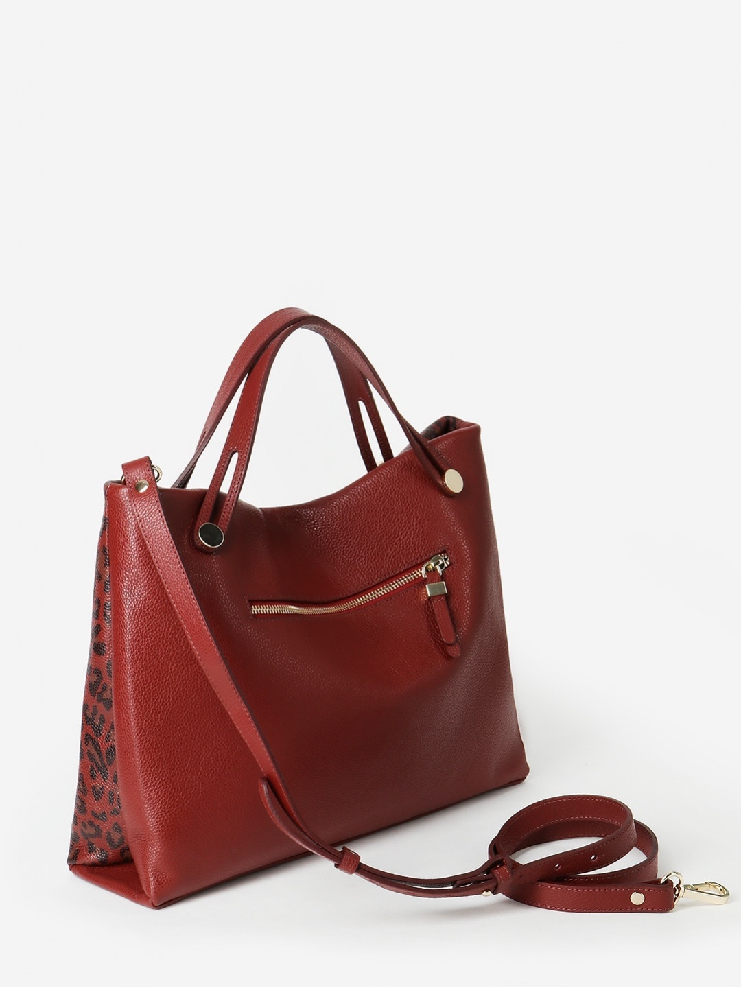 Фото Женская сумка-тоут из мягкой кожи с леопардовым принтом Классические сумки