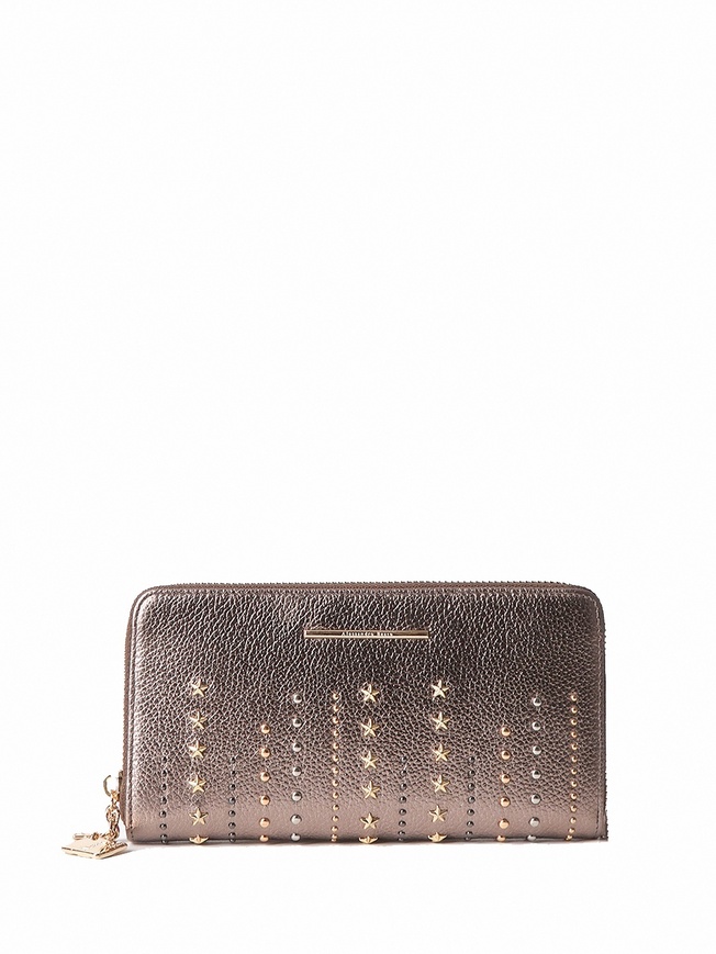 Классический женский кошелек на молнии из натуральной кожи со 