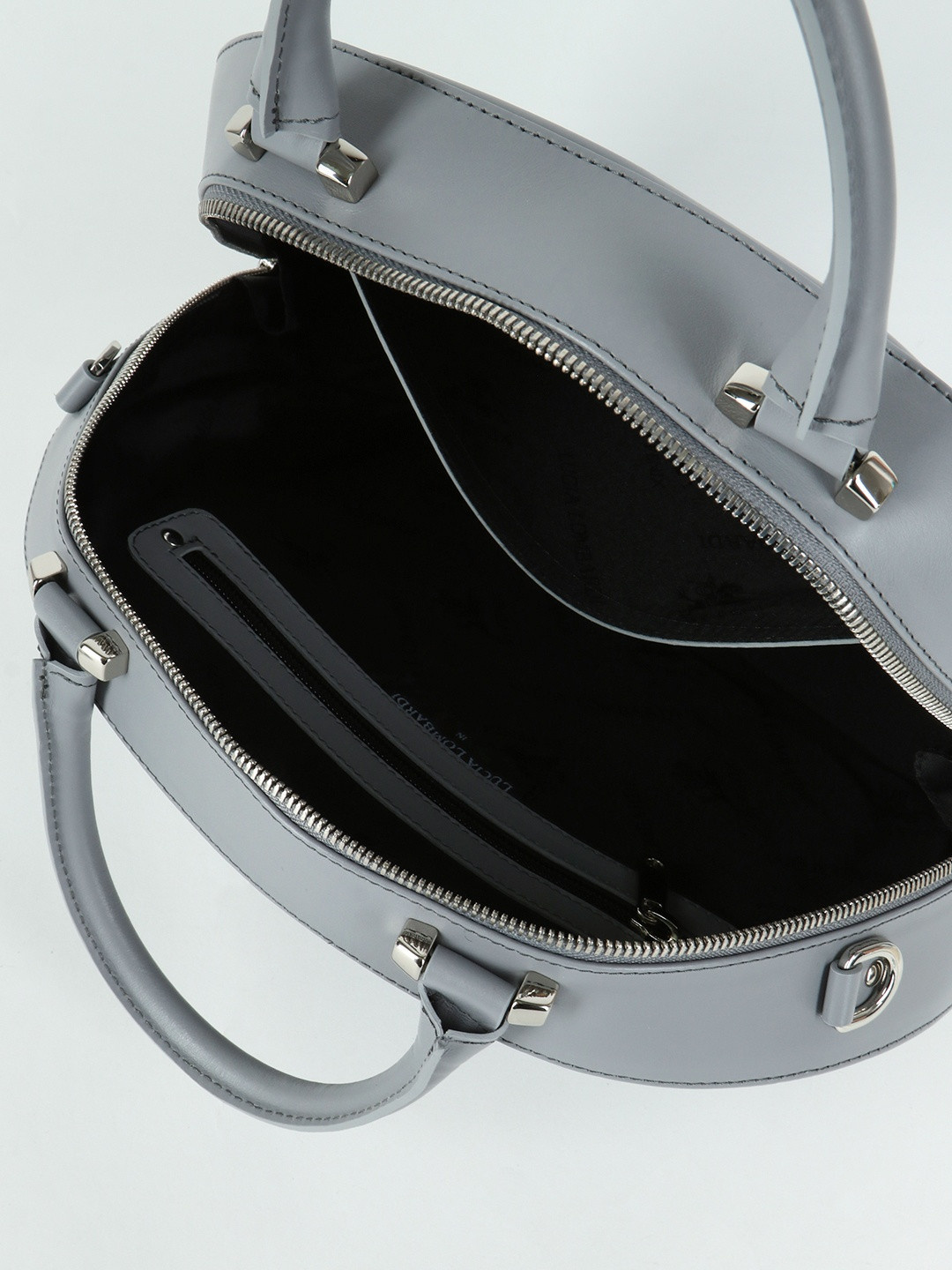Фото Женская сумка полукруглой формы из комбинированной кожи с тиснением под питона Классические сумки
