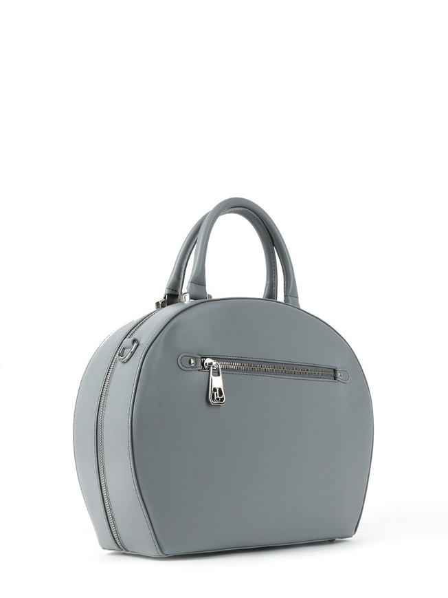 Женская сумка полукруглой формы из комбинированной кожи с тиснением под питона