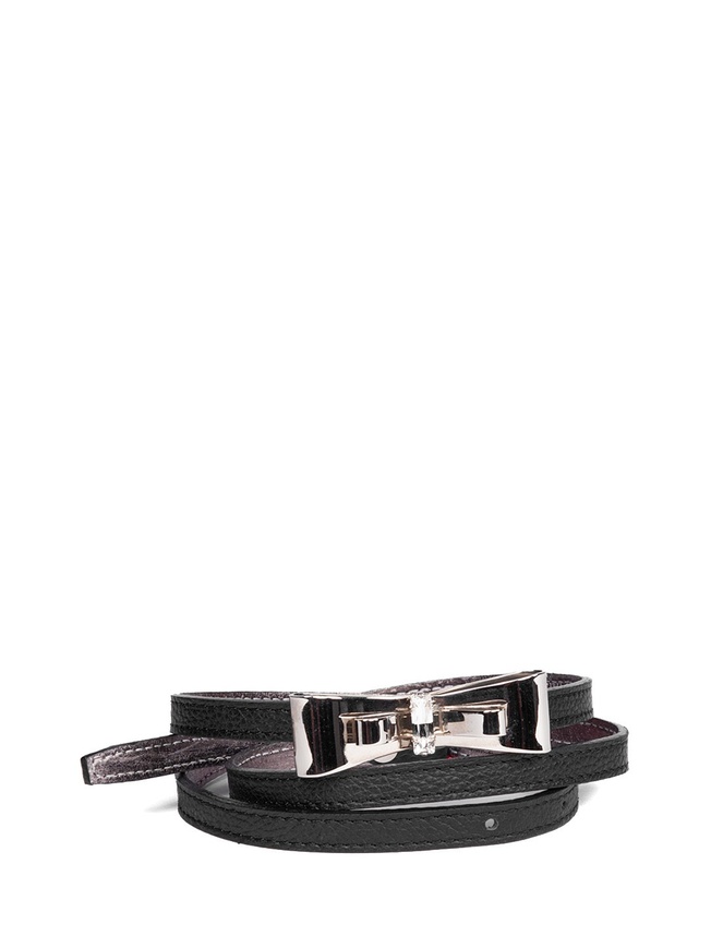 Женский ремень из фактурной кожи с крупным кристаллом 