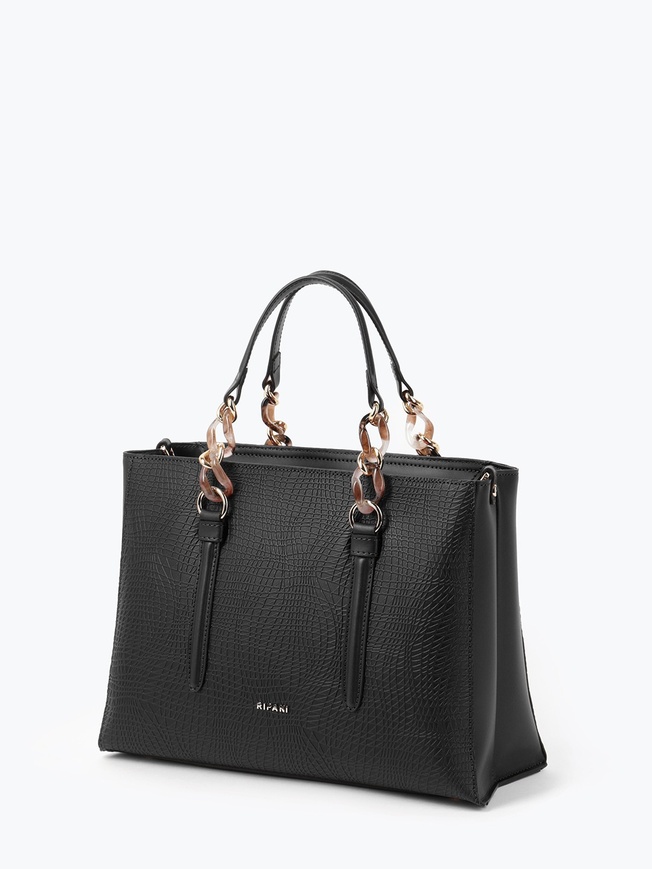 Женская сумка-тоут из натуральной кожи под рептилию