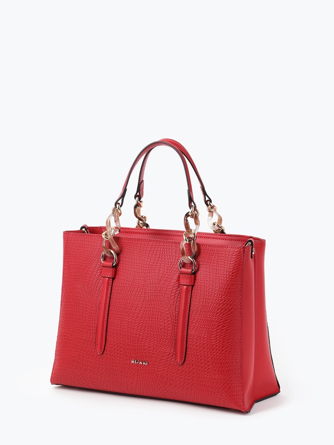 Женская сумка-тоут из натуральной кожи под рептилию