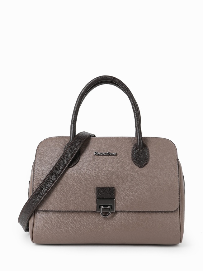 Сумка-тоут из плотной кожи с двумя боковыми карманами