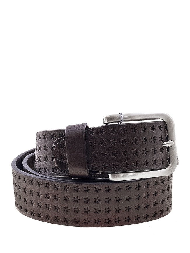 Широкий ремень Italico-Tuscania из гладкой кожи с узором из пятиконечных звезд
