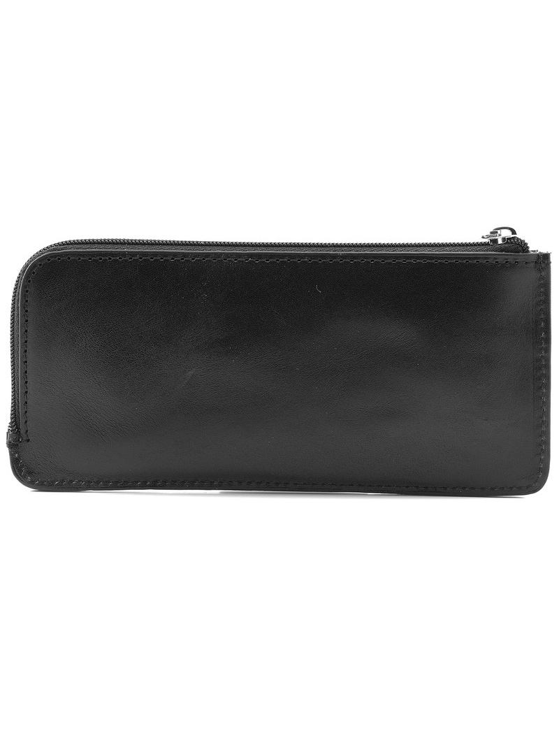 Фото Черная кожаная ключница с двумя кольцами на цепочке Ключницы