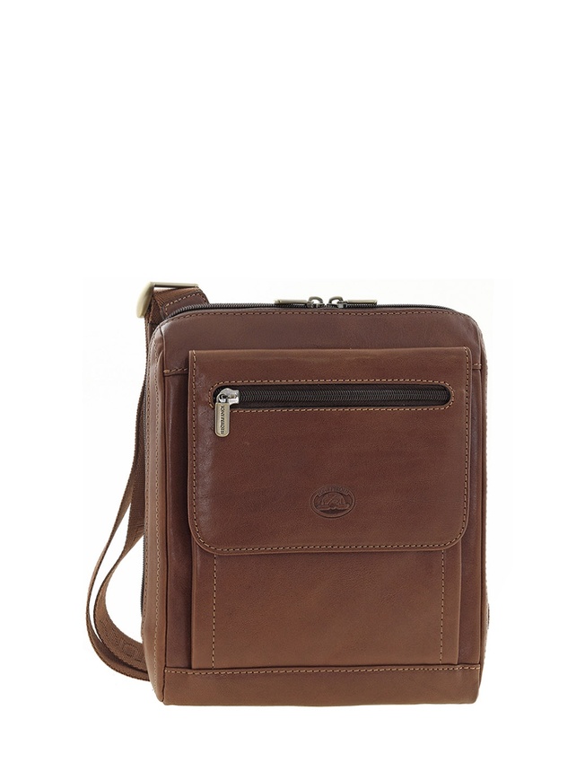 Компактная сумка-через плечо из плотной кожи 