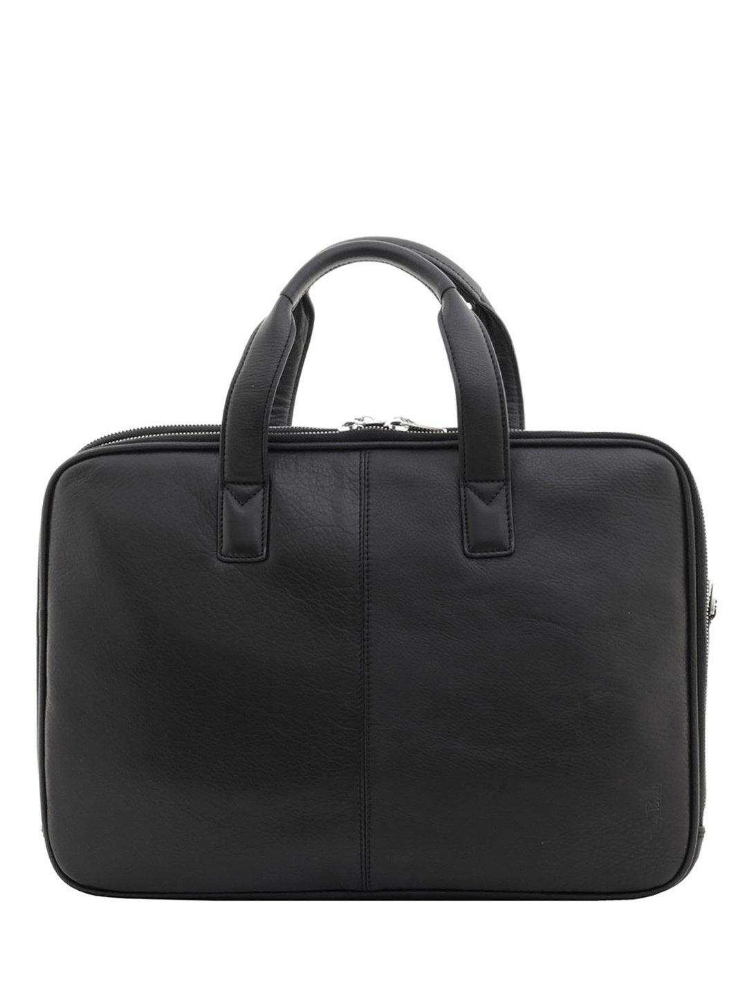 Фото Мужская деловая сумка из мягкой черной кожи коллекции 