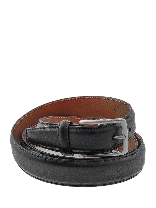 Мужской брючный ремень из черной матовой кожи коллекции 