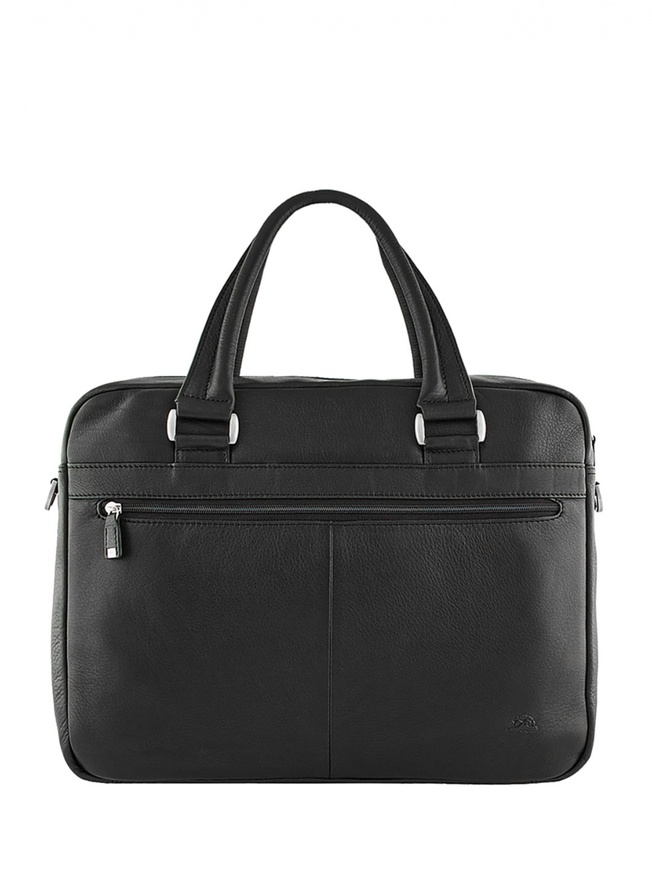 Мужская деловая сумка из черной мягкой кожи коллекции 