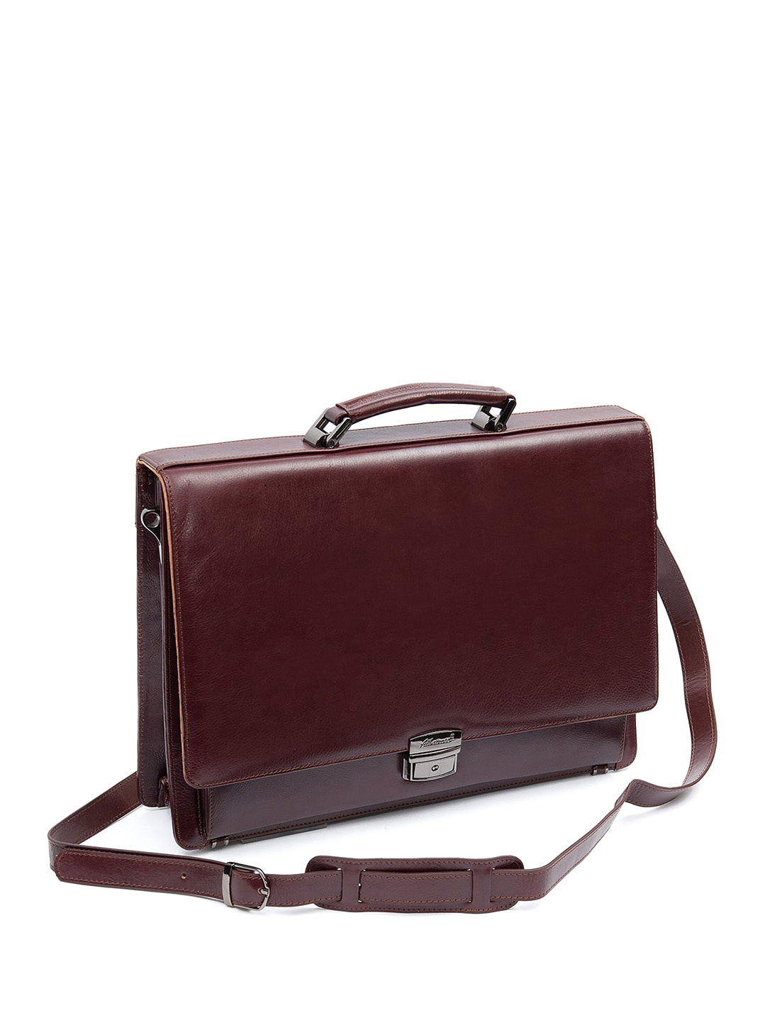 Изображение Мужской портфель из натуральной кожи коричневого цвета Albatross 3872 brown Фото Мужской портфель из натуральной кожи коричневого цвета Портфели