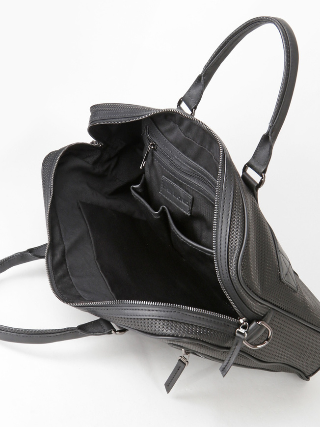 Деловая сумка для документов из натуральной кожи с плетеным тиснением